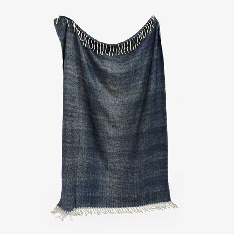 Herringbone Indigo Blankets and Bed Throws Arcedior